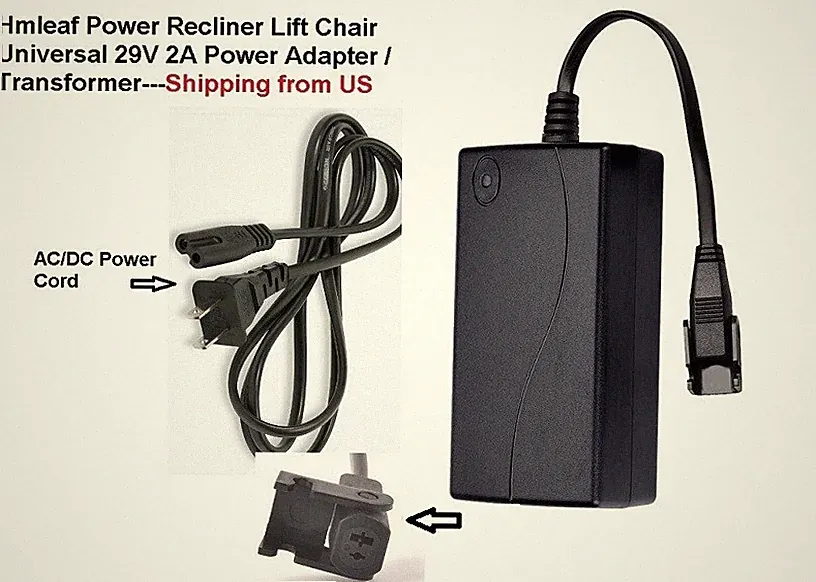 Power Recliner Lift Chair AC DC Adapter Replacement Output ZB-A290020-A 29V2A