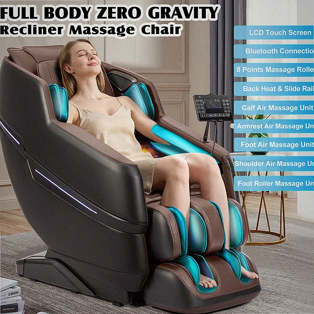 Recline Full Body Zero Gravity 8Point Air Massage Chair Shiatsu,Heat,Foot Roller