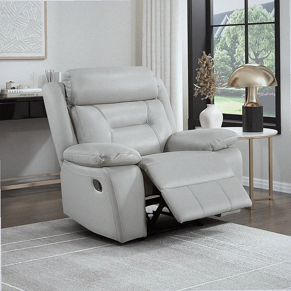 Recliner Chair Leather Match Recliner with Pillow Top Armrests, Home Theater Sea